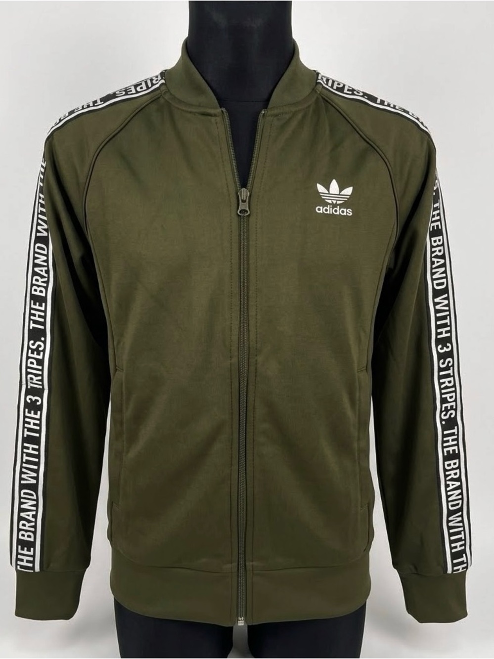 Authentic Adidas Originals "Brand With 3 Stripes" Taped Bomber Track Jacket